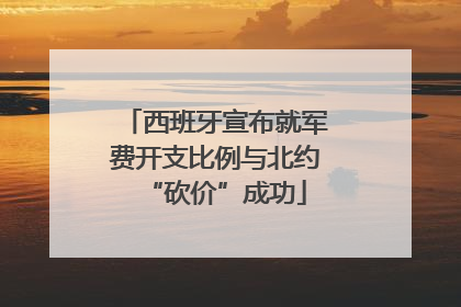 西班牙宣布就军费开支比例与北约“砍价”成功